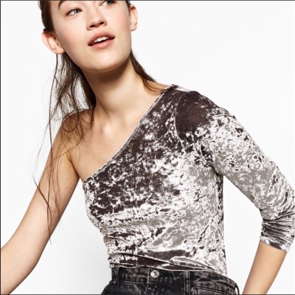 Zara velvet brand new one sleeve bodysuit - Picture 2 of 5
